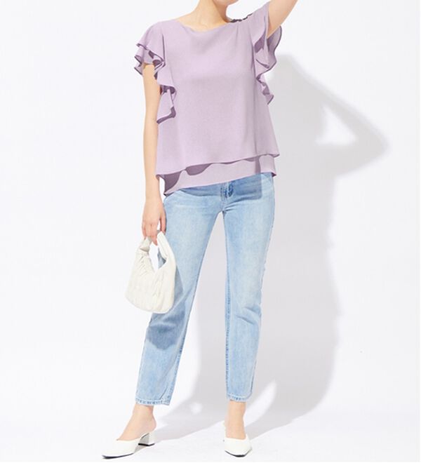 alotta（アロッタ）の「楊柳シフォン袖フリルブラウス（ブラウス）」｜詳細画像