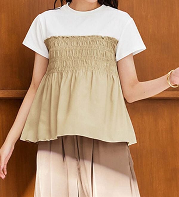 RANAN（ラナン）の「ひんやり！ビスチェ重ね着風Ｔシャツ（カットソー）」｜詳細画像