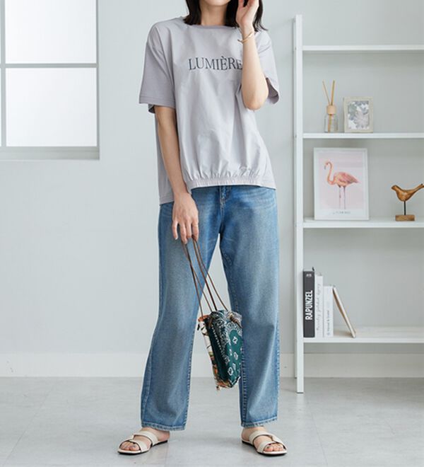 BELLUNA（ベルーナ）の「異素材切替ロゴプリントプルオーバー（カットソー）」｜詳細画像