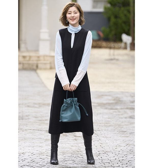 BELLUNA（ベルーナ）の「綿１００％ニットジャンパースカート（ジャンパースカート）」｜詳細画像