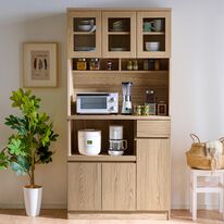 iellio（イエリオ）の「おしゃれなキッチンボード＜食器棚・キッチン収納・家電収納レンジ台・キッチン家電収納＞（食器棚・キッチンボード）」