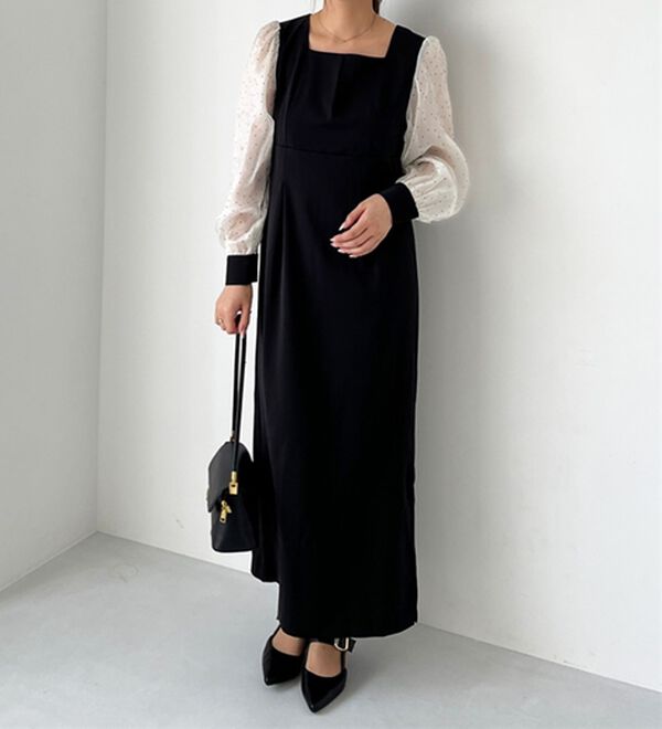 GeeRA（ジーラ）の「【オケージョン】バックリボンシアードット切替ワンピース（その他ワンピース）」｜詳細画像