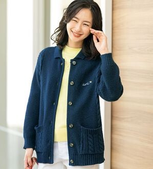 ルフラン（ルフラン）の「【ＡＰ】衿付編地ニットジャケット（その他ジャケット）」｜詳細画像