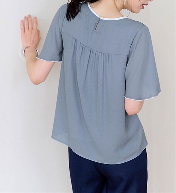 RANAN（ラナン）の「ひんやり！配色ディテールインナー付ブラウス（ブラウス）」｜詳細画像