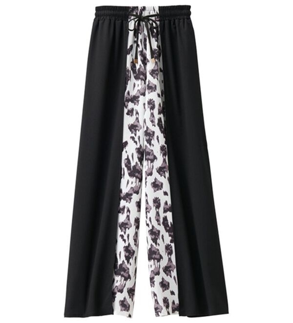 柄切替配色使いワイドパンツ - ベルーナ【公式】