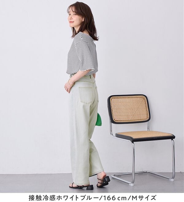 Viola e Viola（ヴィオラ エ ヴィオラ）の「隠しゴムで見た目すっきり！ストレッチ楽ちんデニム（フルレングスパンツ）」｜詳細画像