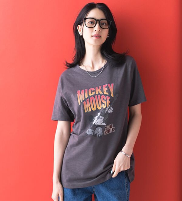 BELLUNA（ベルーナ）の「＜Ｄｉｓｎｅｙ＞キャラクタープリントヴィンテージ風Ｔシャツ（チュニック）」｜詳細画像