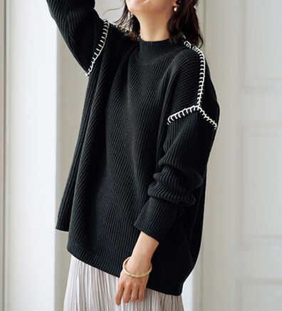 BELLUNA（ベルーナ）の「ゆるっと着映えるハンドステッチセーター（ニット・セーター）」