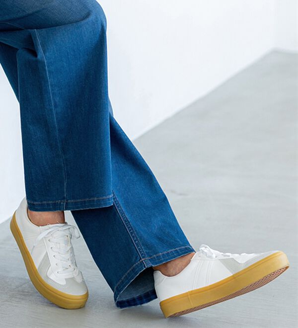 BELLUNA（ベルーナ）の「ヒンヤリ冷感！ライトオンスジーンズ（ワイド）（ワイドパンツ・ガウチョ）」｜詳細画像