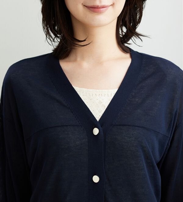 BELLUNA（ベルーナ）の「【快適Ｌａｂ．】シャリ冷！洗える多機能ニットカーディガン（ニットカーディガン）」｜詳細画像