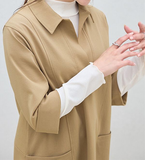 BELLUNA（ベルーナ）の「なめらかポンチ素材衿付きチュニック（チュニック）」｜詳細画像