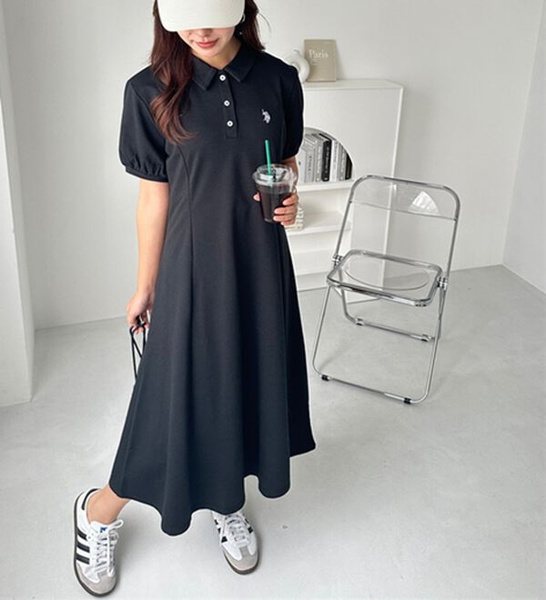 GeeRA（ジーラ）の「【Ｕ．Ｓ．ＰＯＬＯＡＳＳＮ】ポロ衿ワンピ―ス（その他ワンピース）」｜詳細画像