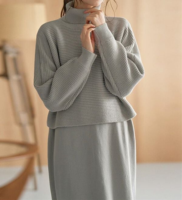 RANAN（ラナン）の「【２点セット】ニットワンピースアンサンブル（ニットワンピース）」｜詳細画像