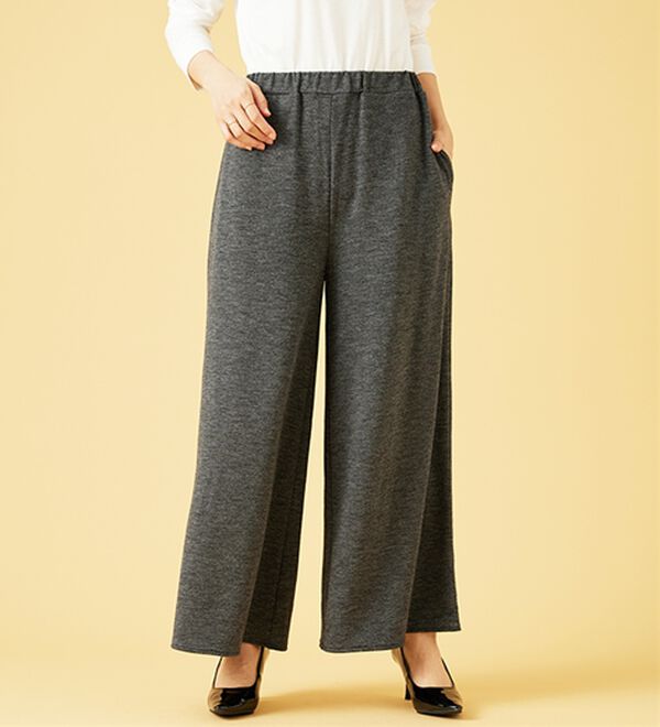 BELLUNA（ベルーナ）の「ウエスト楽々！キレイ見えワイドパンツ（ワイドパンツ・ガウチョ）」｜詳細画像