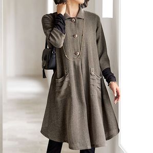 BELLUNA（ベルーナ）の「ウール混ガーゼ素材フレアーワンピースチュニック（チュニックワンピース）」｜詳細画像