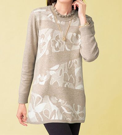 ルフラン（ルフラン）の「花ジャカードニットチュニック＜マルティーノ＞（チュニック）」