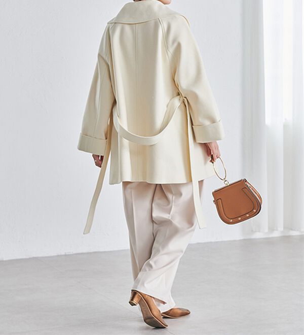 RANAN（ラナン）の「ウール調ビッグカラーガウンコート（ハーフコート）」｜詳細画像