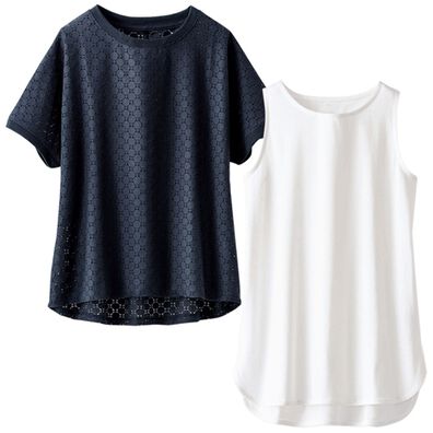 BELLUNA（ベルーナ）の「レース素材プルオーバーアンサンブル（アンサンブル）」