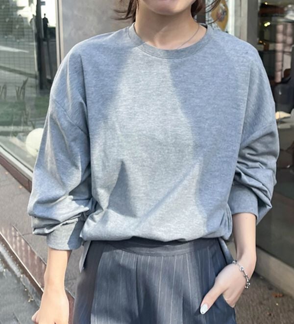RANAN（ラナン）の「多機能ベーシックオーバーサイズ長袖Tシャツ（Tシャツ）」｜グレー