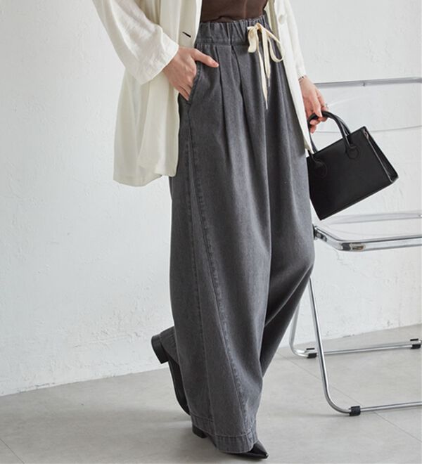 RANAN（ラナン）の「2タックワイドイージーデニムパンツ（フルレングスパンツ）」｜詳細画像