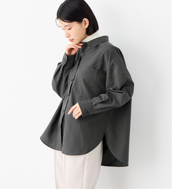 Viola e Viola（ヴィオラ エ ヴィオラ）の「【イージーケア】お手入れ簡単羽織に使えるオーバーシャツ（シャツ）」｜詳細画像