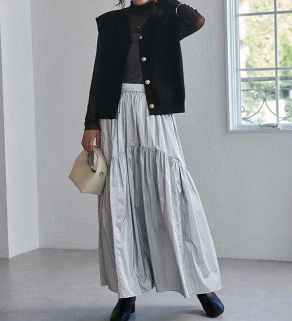 RANAN（ラナン）の「【ムースタッチ】洗える！ゴールド調ボタンニットベスト（ベスト）」｜詳細画像