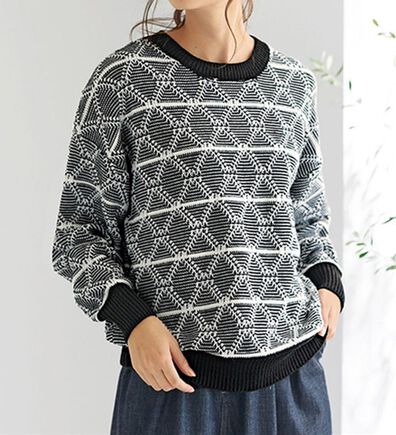 BELLUNA（ベルーナ）の「幾何柄ジャカードセーター（ニット・セーター）」