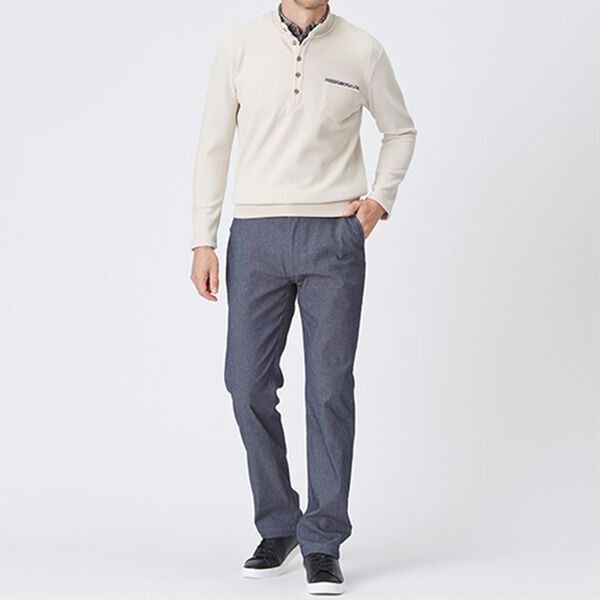 「裏ベロアのお洒落なダブル衿トレーナー（メンズトレーナー）」｜詳細画像