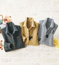 ルフラン（ルフラン）の「【３色組】ねこいっぱいのモノトーンシャツ（シャツ）」