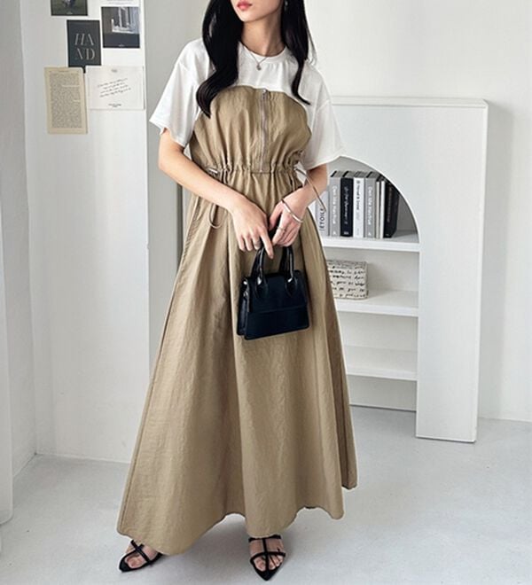 GeeRA（ジーラ）の「ハーフジップビスチェドッキングワンピース（その他ワンピース）」｜詳細画像