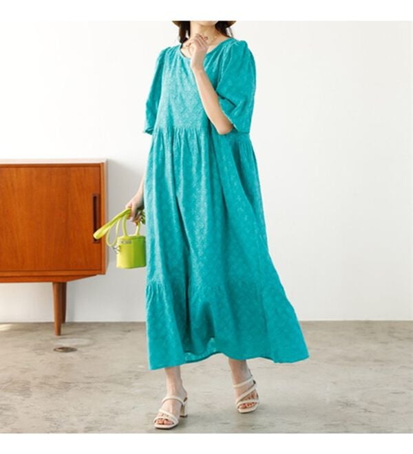 GeeRA（ジーラ）の「ジャカードパフスリーブワンピース（その他ワンピース）」｜詳細画像