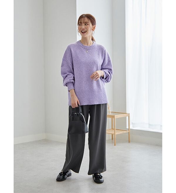 GeeRA（ジーラ）の「ゆるっと柔らか！袖ボリュームメランジニット（ニット・セーター）」｜詳細画像