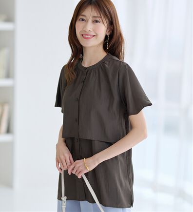 alotta（アロッタ）の「インコーデもすっきり決まる！前後２ＷＡＹケープ風ブラウス（ブラウス）」