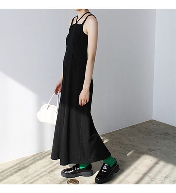 GeeRA（ジーラ）の「ミックス見えリブ素材ワンピ＆カーディガン（アンサンブル）」｜詳細画像