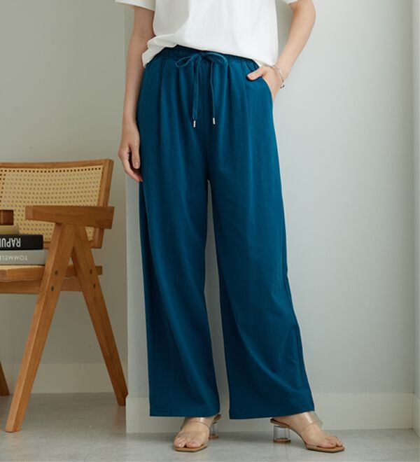 BELLUNA（ベルーナ）の「着心地楽々！綿１００％イージーパンツ（ワイドパンツ・ガウチョ）」｜詳細画像