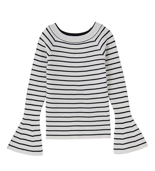 GeeRA（ジーラ）の「バレエネックフレアスリーブニット（ニット・セーター）」｜詳細画像