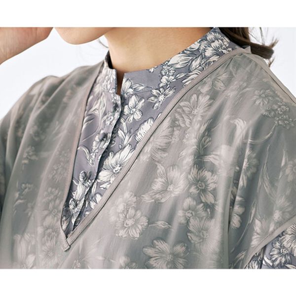 BELLUNA（ベルーナ）の「花柄プリントオーガンジー重ねワンピースアンサンブル（プリントワンピース）」｜詳細画像