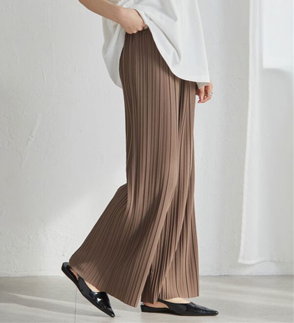 RANAN（ラナン）の「【セルフカットOK】ひんやりセミワイドプリーツパンツ（フルレングスパンツ）」｜詳細画像