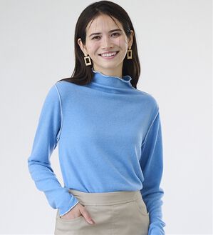 RANAN（ラナン）の「前後２ＷＡＹ！メロウ使いニットソーフリルプルオーバー（カットソー）」｜ブルー