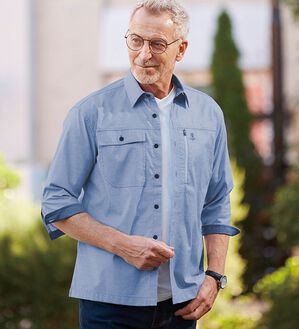 「＜Ｕ．Ｐレノマ＞大人の涼感７分袖シャツジャケット（メンズジャケット）」｜詳細画像