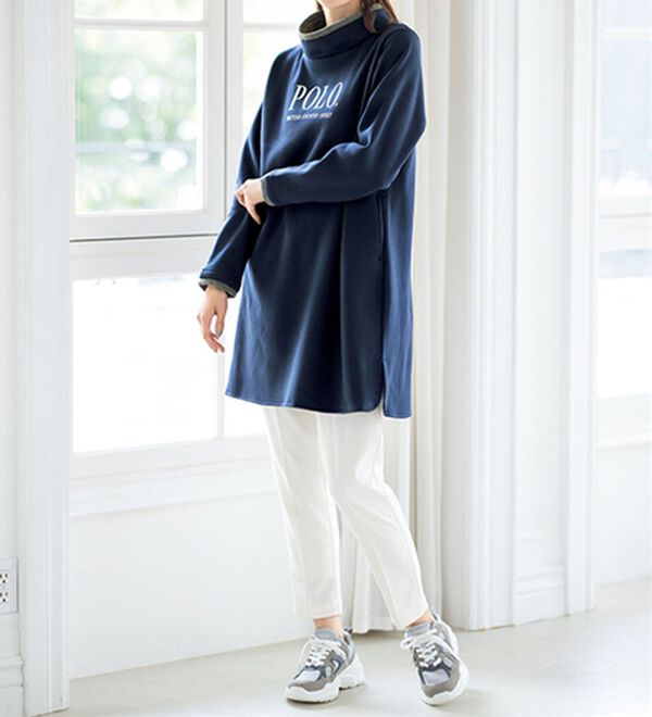 ルフラン（ルフラン）の「【ＰＯＬＯ　ＢＣＳ】軽やか裏起毛ロングプルオーバー（カットソー）」｜詳細画像