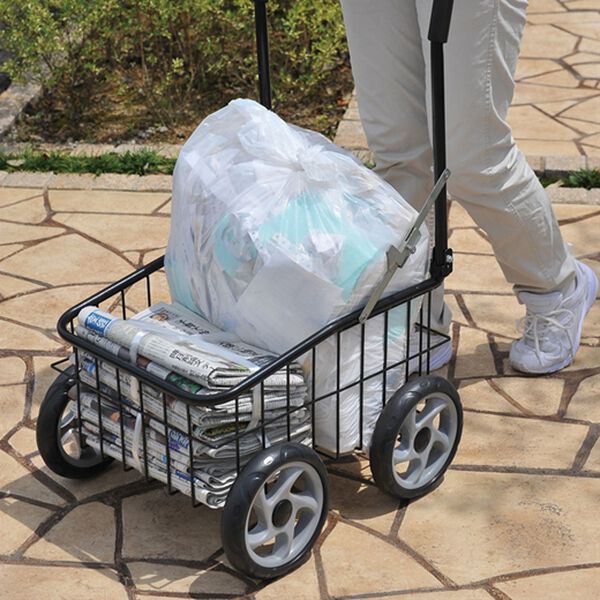 「カゴ付便利なキャリーカート（その他日用品・趣味雑貨）」｜詳細画像