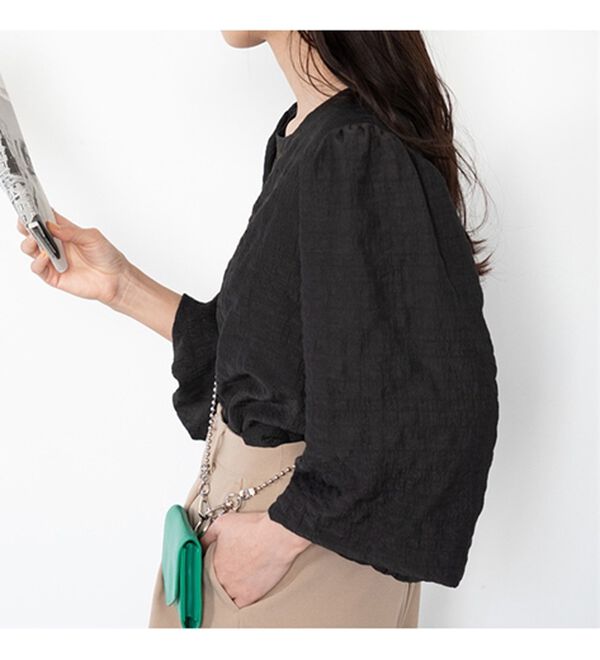 GeeRA（ジーラ）の「ワッシャー素材バルーン袖ブラウス（ブラウス）」｜詳細画像