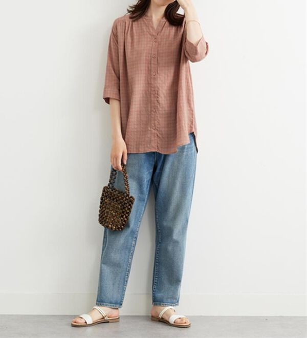 BELLUNA（ベルーナ）の「ふんわりシャドーチェック素材シャツ（シャツ）」｜詳細画像