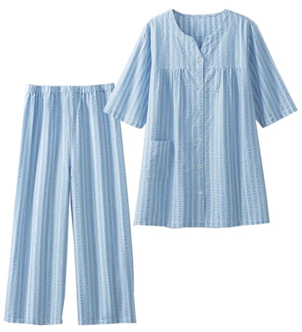 LAVIENNE（ラヴィエンヌ）の「綿１００％サッカーパジャマ（パジャマ・ルームウェア）」｜詳細画像