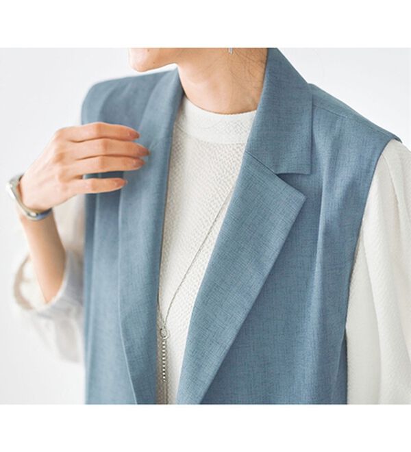 BELLUNA（ベルーナ）の「コーデの主役！麻調素材カラージレ（ジレ）」｜詳細画像