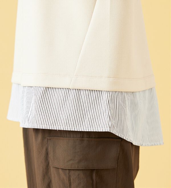 BELLUNA（ベルーナ）の「ワイドネックデザインシャツ切替チュニック（チュニック）」｜詳細画像