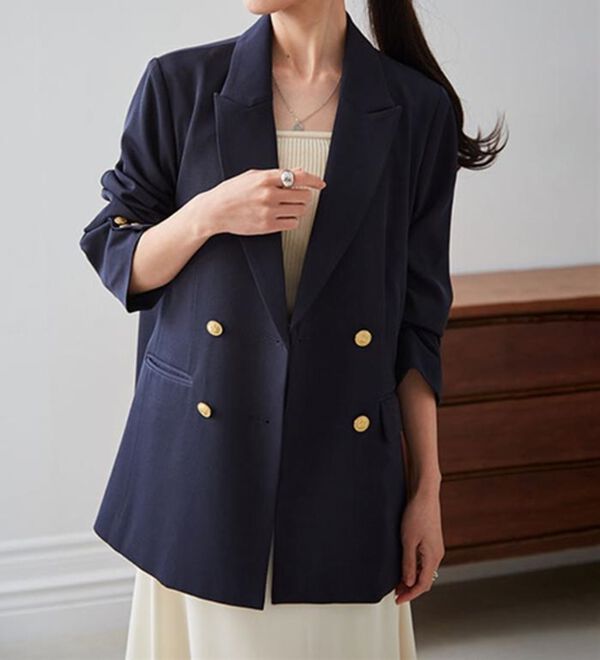 RANAN（ラナン）の「洗える！ゴールド調ボタンWテーラードジャケット（テーラードジャケット）」｜詳細画像