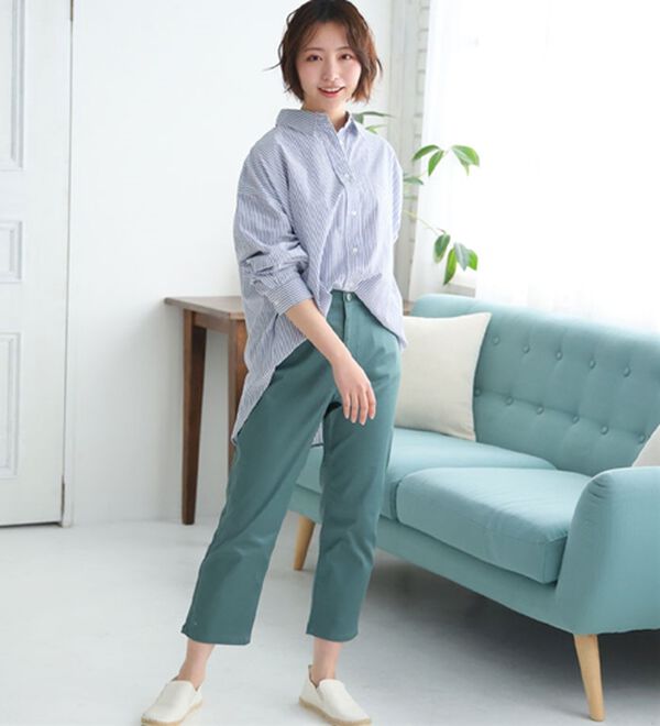 A HAPPY MARILYN（アハッピーマリリン）の「【Ｌ～６Ｌ】綿１００％ゆったりシルエットシャツ【風通るクラシック】（シャツ）」｜詳細画像