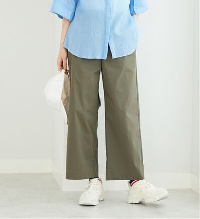 BELLUNA（ベルーナ）の「サラリ綿混ボタン使いワイドパンツ（ワイドパンツ・ガウチョ）」